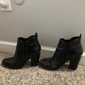 Michael Kors black leather ankle boots